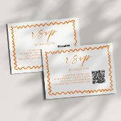 Whimsical Citrus Orange QR Code Wedding RSVP Kaartje