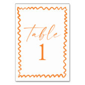 Whimsical Citrus Orange Wavy Border Wedding Kaart (Achterkant)