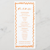 Whimsical Citrus Orange Wavy Border Wedding Menu (Voorkant)