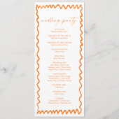 Whimsical Citrus Orange Wavy Border Wedding Programmakaart (Achterkant)