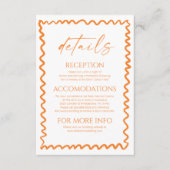 Whimsical Citrus Orange Wedding Details Informatiekaartje (Voorkant)