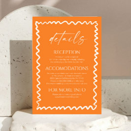 Whimsical Citrus Orange Wedding Details Informatiekaartje