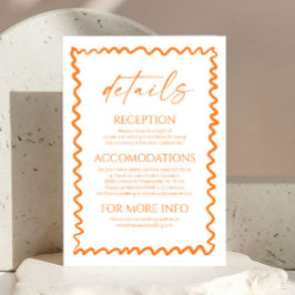 Whimsical Citrus Orange Wedding Details Informatiekaartje