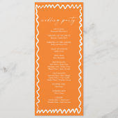 Whimsical Citrus Oranje Golf Rand Bruiloft Programmakaart (Achterkant)