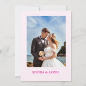 Whimsical Citrus pink & flower Wedding  Invitatio Kaart (Achterkant)