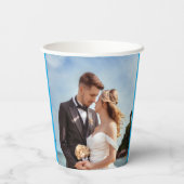 Whimsical Citrus Pink & flower Wedding  Sign Papieren Bekers (Achterkant)