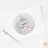 Whimsical Citrus White & flower wedding Ronde Sticker (Envelop)