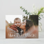 Whimsical Classic Merry kerstfoto Holiday Feestdagenkaart (Staand voorkant)
