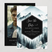 Whimsical Classic Mountain Wedding Save The Date (Voorkant / Achterkant)