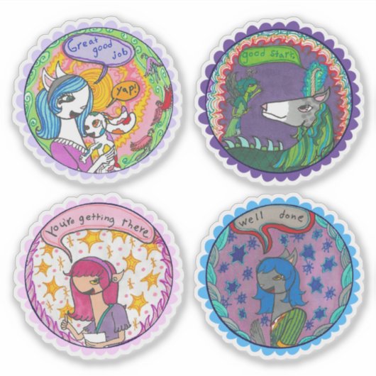 Whimsical Classroom Rewards Sticker Sheet (Voorkant)