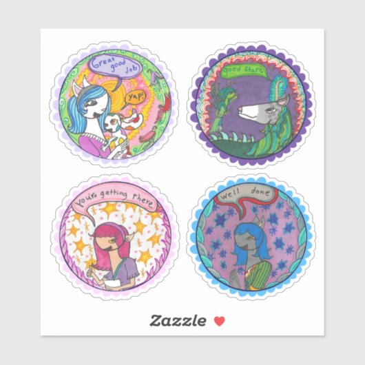 Whimsical Classroom Rewards Sticker Sheet (Vel)