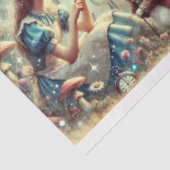 Whimsical Clock Forest Alice Wonderland Decoupage Tissuepapier (Detail)