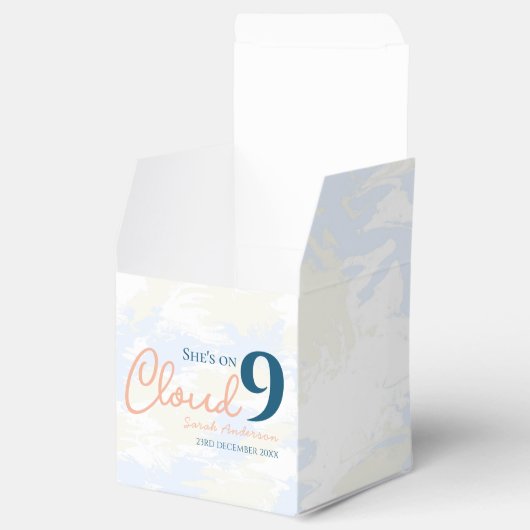 Whimsical Cloud 9 Pastel Chic Bruiloftsborrel Bedankdoosjes (Geopend)