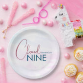 Whimsical Cloud Nine Soft Blue Vrijgezellenfeest Papieren Bordje (Feest)