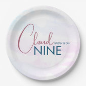 Whimsical Cloud Nine Soft Blue Vrijgezellenfeest Papieren Bordje (Voorkant)