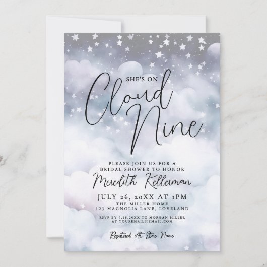 Whimsical Cloud Vrijgezellenfeest Kaart (Voorkant)