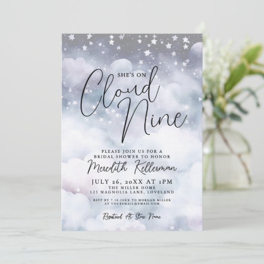 Whimsical Cloud Vrijgezellenfeest Kaart (Staand voorkant)