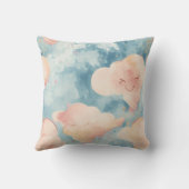 Whimsical Clouds Baby Girl Custom Birth Stats Kussen (Achterkant)