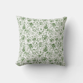 Whimsical Clover Dance – Green Chinoiserie-Inspire Kussen