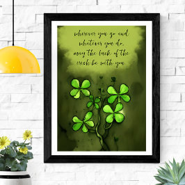 Whimsical Clovers met Luck of the Irish Gezegde Poster