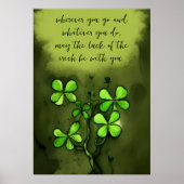 Whimsical Clovers met Luck of the Irish Gezegde Poster (Voorkant)