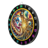Whimsical Clown Face Dartboard met ballonnen Dartbord (Voorkant Rechts)