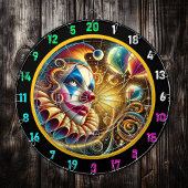 Whimsical Clown Face Dartboard met ballonnen Dartbord