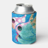 Whimsical Coastal Fish Beach Nautisch Blauwgroen R Blikjeskoeler (Blikje Voorkant)