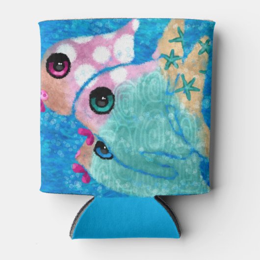 Whimsical Coastal Fish Beach Nautisch Blauwgroen R Blikjeskoeler (Voorkant)