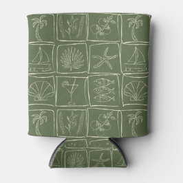 Whimsical Coastal Mediterranean Tile Olive Grove Blikjeskoeler