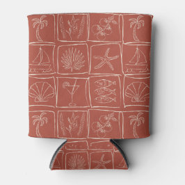 Whimsical Coastal Mediterranean Tile Terracotta Blikjeskoeler