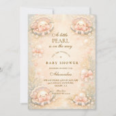 Whimsical Coastal Pearl Baby Shower Kaart (Voorkant)