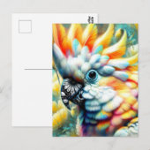 Whimsical Cockatoo Bird Yellow Poppies Floral Briefkaart (Voorkant / Achterkant)
