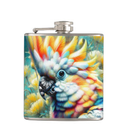 Whimsical Cockatoo Bird Yellow Poppies Floral Heupfles