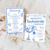 Whimsical Cocktail Bachelorette Beach Party Kaart