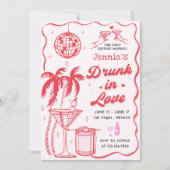 Whimsical Cocktail Drink in Love Bachelorette Kaart (Voorkant)