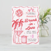 Whimsical Cocktail Drink in Love Bachelorette Kaart (Staand voorkant)