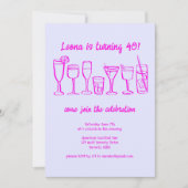 Whimsical Cocktail Drink op maat verjaardagsfeestj Kaart (Voorkant)