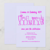 Whimsical Cocktail Drink op maat verjaardagsfeestj Kaart (Voorkant / Achterkant)