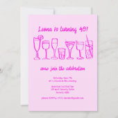 Whimsical Cocktail Drink op maat verjaardagsfeestj Kaart (Voorkant)