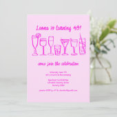 Whimsical Cocktail Drink op maat verjaardagsfeestj Kaart (Staand voorkant)