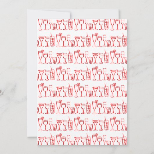 Whimsical Cocktail Drink op maat verjaardagsfeestj Kaart (Achterkant)