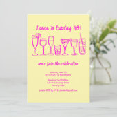 Whimsical Cocktail Drink op maat verjaardagsfeestj Kaart (Staand voorkant)