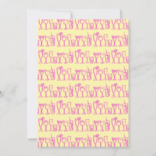 Whimsical Cocktail Drink op maat verjaardagsfeestj Kaart (Achterkant)