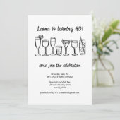 Whimsical Cocktail Drink op maat verjaardagsfeestj Kaart (Staand voorkant)