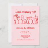 Whimsical Cocktail Drink op maat verjaardagsfeestj Kaart (Voorkant)