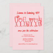 Whimsical Cocktail Drink op maat verjaardagsfeestj Kaart (Voorkant / Achterkant)