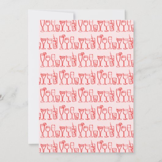 Whimsical Cocktail Drink op maat verjaardagsfeestj Kaart (Achterkant)