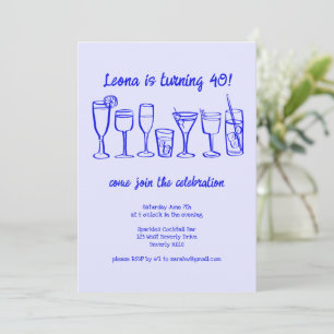 Whimsical Cocktail Drink op maat verjaardagsfeestj Kaart