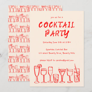 Whimsical Cocktail Drink op maat verjaardagsfeestj Kaart